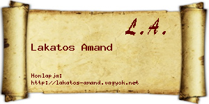 Lakatos Amand névjegykártya